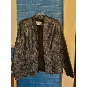 Vintage J.R. Nites Caliendo Blazer Metallic Floral Occasion Jacket Size 8‎
